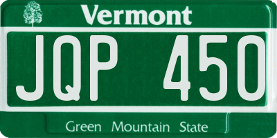 VT license plate JQP450