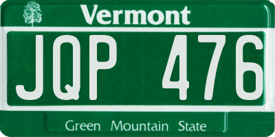 VT license plate JQP476