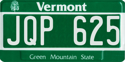 VT license plate JQP625