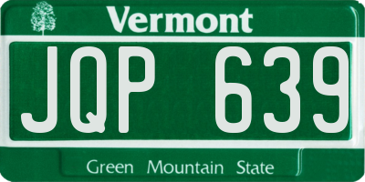VT license plate JQP639