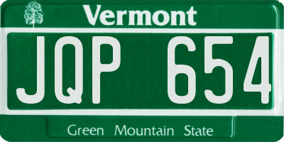 VT license plate JQP654