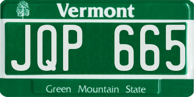 VT license plate JQP665