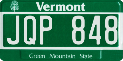 VT license plate JQP848