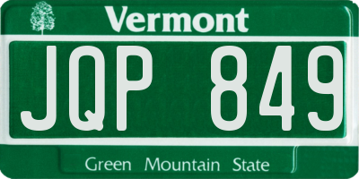 VT license plate JQP849