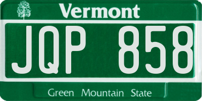 VT license plate JQP858