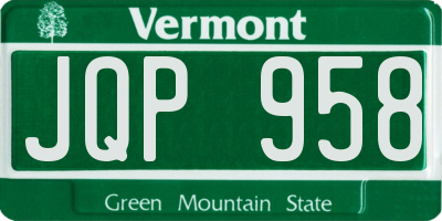 VT license plate JQP958
