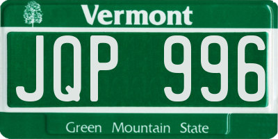 VT license plate JQP996
