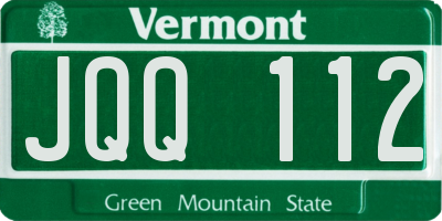 VT license plate JQQ112