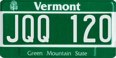 VT license plate JQQ120