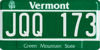 VT license plate JQQ173