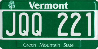 VT license plate JQQ221