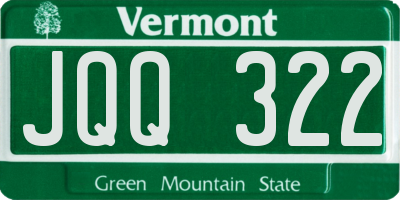 VT license plate JQQ322