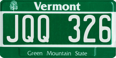 VT license plate JQQ326