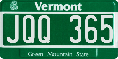 VT license plate JQQ365