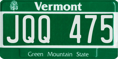 VT license plate JQQ475