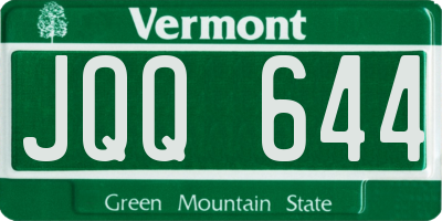VT license plate JQQ644