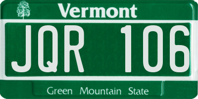 VT license plate JQR106