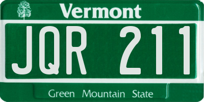 VT license plate JQR211