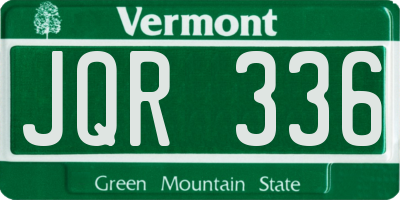 VT license plate JQR336