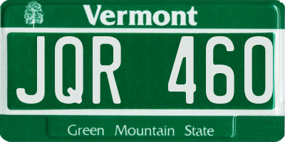 VT license plate JQR460