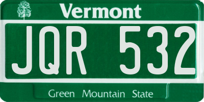 VT license plate JQR532