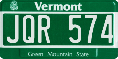 VT license plate JQR574