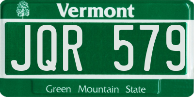 VT license plate JQR579