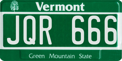 VT license plate JQR666