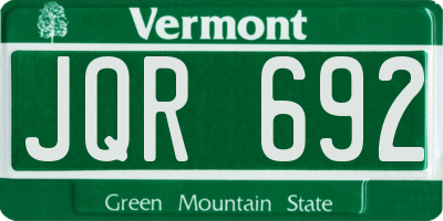 VT license plate JQR692