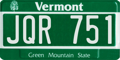 VT license plate JQR751