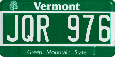 VT license plate JQR976