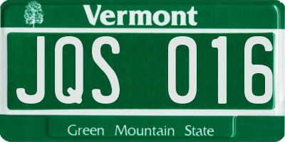 VT license plate JQS016