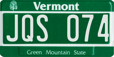 VT license plate JQS074