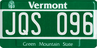 VT license plate JQS096