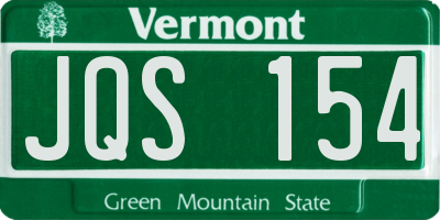 VT license plate JQS154