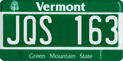 VT license plate JQS163