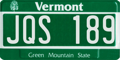 VT license plate JQS189
