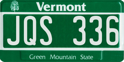 VT license plate JQS336