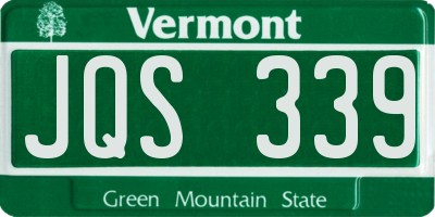 VT license plate JQS339