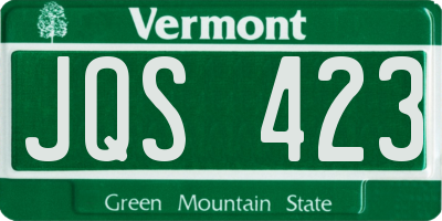 VT license plate JQS423