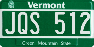 VT license plate JQS512