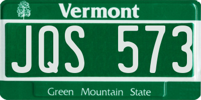 VT license plate JQS573