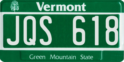 VT license plate JQS618