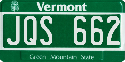 VT license plate JQS662