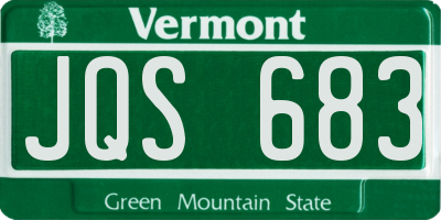 VT license plate JQS683