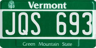 VT license plate JQS693