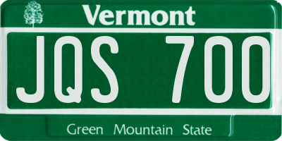 VT license plate JQS700