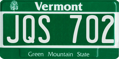 VT license plate JQS702