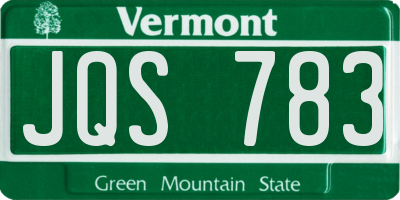 VT license plate JQS783