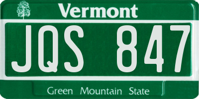 VT license plate JQS847